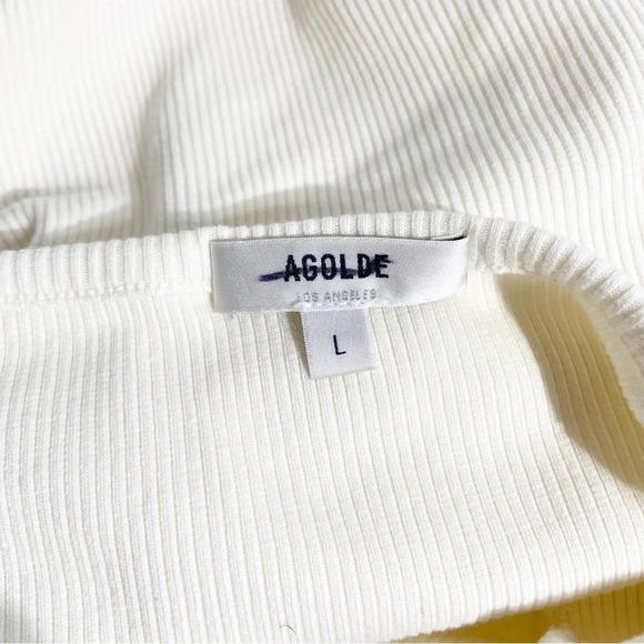 New AGOLDE Lola Gathered Front Tank in Ivory Paste Size L - Picture 6 of 6